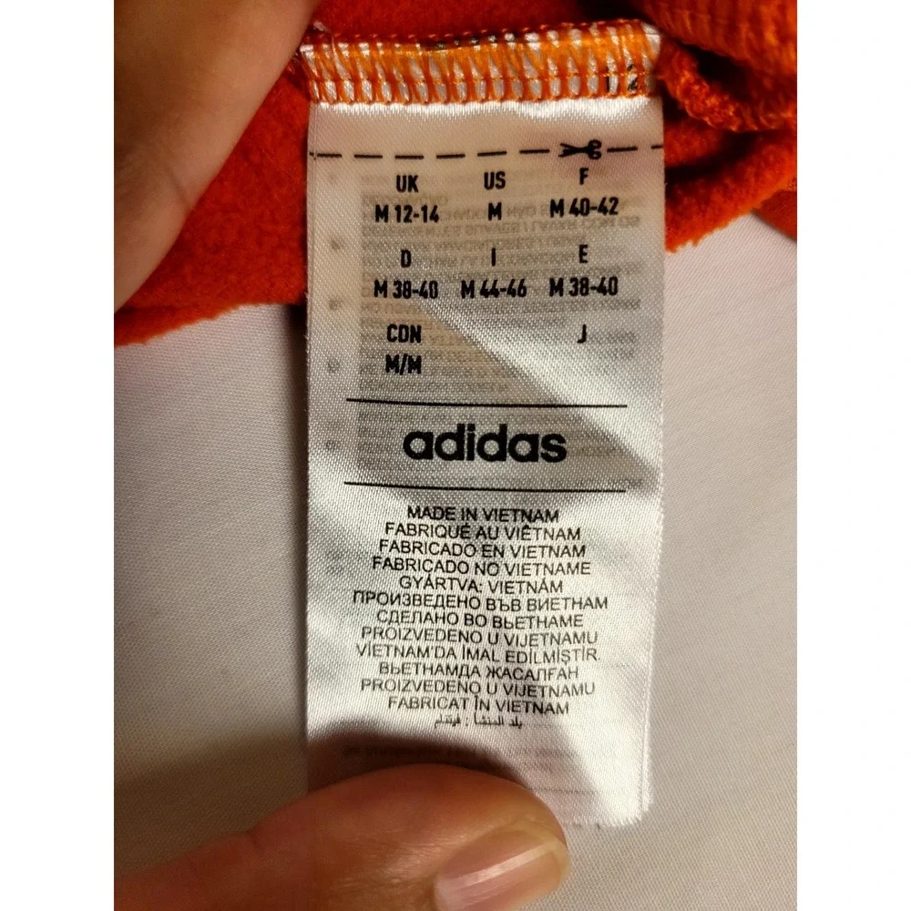 Adidas Men's Half-Zip Light Pullover Sweater - ORANGE - Medium-Elastic Waistband